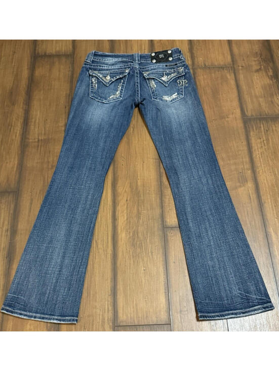 Miss Me Denim - RARE VTG Miss Me Bootcut Jeans Embroidered Rhinestone Blue Western Stretch Women